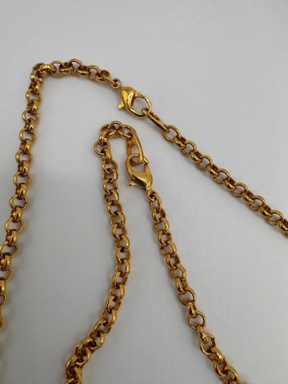 Gold Tone Station Renaissance Revival Necklaces Glass Faceted Set 2pc Statement - Picture 5 of 9